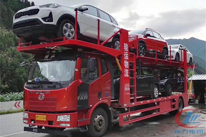 解放J6單橋車(chē)輛運(yùn)輸車(chē)（轎運(yùn)車(chē)）220馬力側(cè)面圖